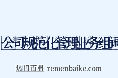 公司规范化管理业务组词是什么意思的图片